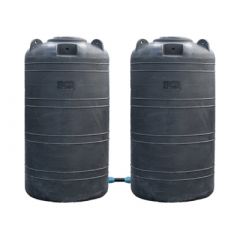 Citerne à eau aérienne ronde - 2 x 2000 litres - jumelées (Ø 1,15 m)