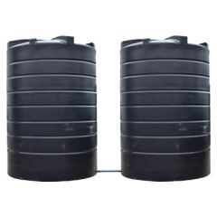 Citerne à eau aérienne ronde - 2 x 15000 litres - jumelées (Ø 2,40 m)
