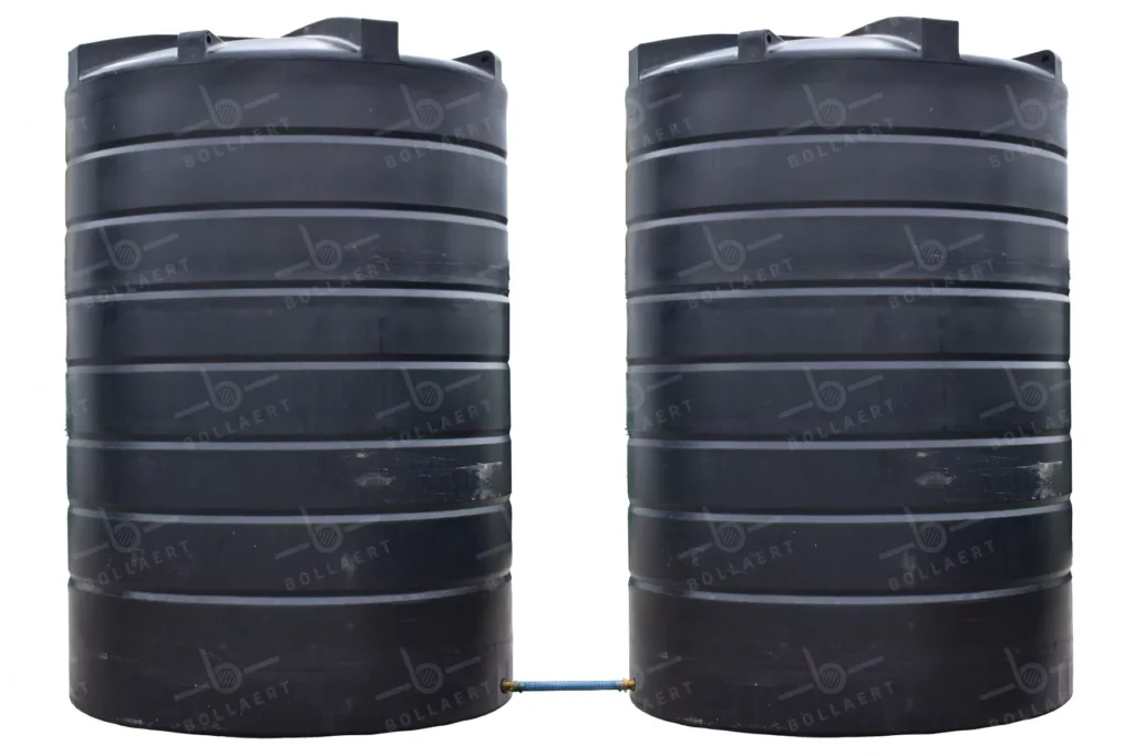 Citerne à eau aérienne ronde - 2 x 15000 litres - jumelées (Ø 2,40 m)