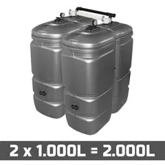 Citerne à mazout PE 2 x 1000L (=2000L) UV résist - jumelage largeur thumbnail
