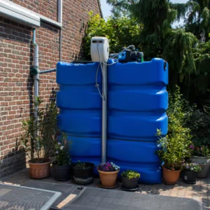 Cuve eau de pluie rectangulaire extérieure - 2400 litres - Avec pompe