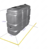 Cuve fuel PE: 2 x 1500L (=3000L) UV résist - jumelage largeur