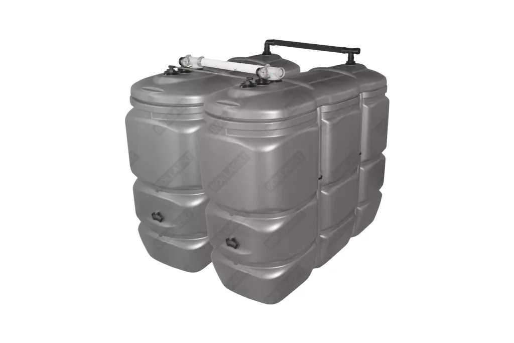Cuve fuel PE: 2 x 1500L (=3000L) UV résist - jumelage largeur