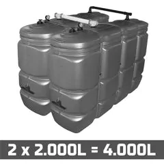 Cuve à mazout PE 2 x 2000L (=4000L) UV résist - jumelage largeur thumbnail