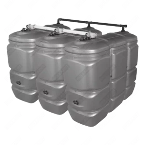 Cuve fuel PE: 3 x 1500L (=4500L) UV résist - jumelage largeur