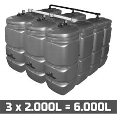 Cuve à mazout PE 3 x 2000L (=6000L) UV résist - jumelage largeur thumbnail