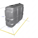 Cuve fuel PE: 4 x 1500L (=6000L) UV résist – jumelage largeur