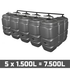 Cuve à mazout PE 5 x 1500L (=7500L) UV résist - jumelage largeur thumbnail