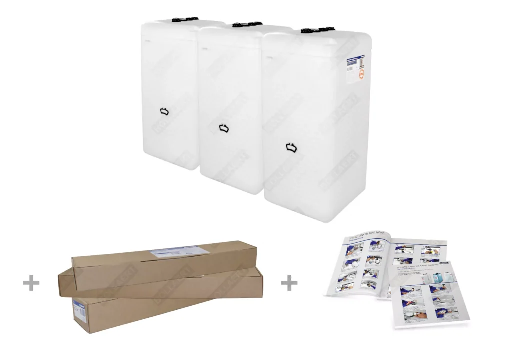 Cuve fioul PE: 3 x 750L (=2250L) spécial - jumelage largeur