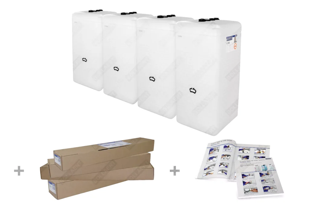 Cuve fioul PE: 4 x 750L (=3000L) spécial - jumelage carré