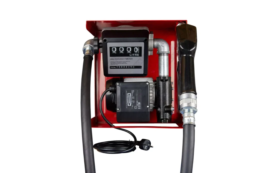 Pompe gasoil 220V (60-80 L/M) avec compteur - Ouverte