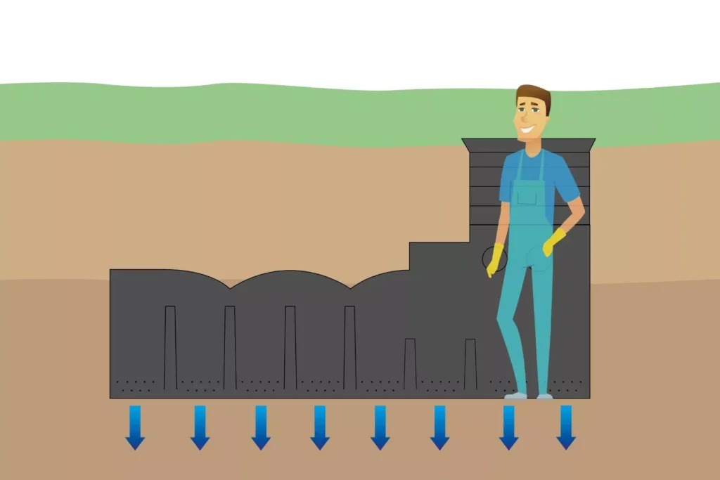 Puits d’infiltration en plastique extra plat - 5000 litres