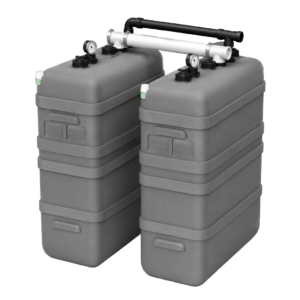 Cuve à fioul à double paroi : 2 x 1000 L (= 2000L) résistante aux UV – jumelage en largeur