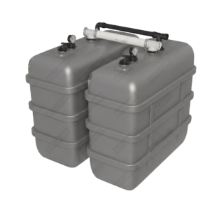 Cuve à fioul à double paroi : 2 x 1500 L (= 3000L) résistante aux UV – jumelage en largeur