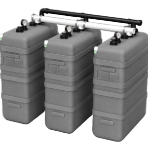 Cuve à fioul à double paroi : 3 x 1000 L (= 3000L) résistante aux UV – jumelage en largeur