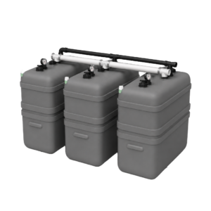 Cuve à fioul 2100 litres résistante aux UV – 3 × 700 litres à double paroi, jumelage en largeur