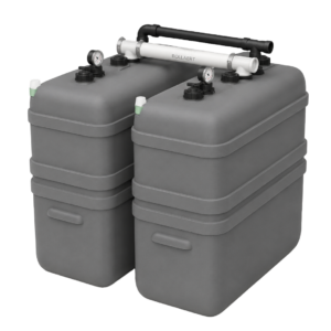 Cuve à fioul à double paroi : 2 x 700 L (= 1400L) résistante aux UV – jumelage en largeur