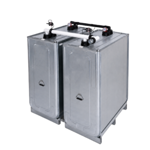 Cuves à fioul galvanisées 1240L (2 × 620L) – À double paroi (métal et plastique)